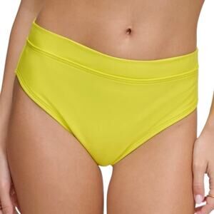 DKNY Women’s High Waist Bikini Swimsuit Bottom Yellow Size L